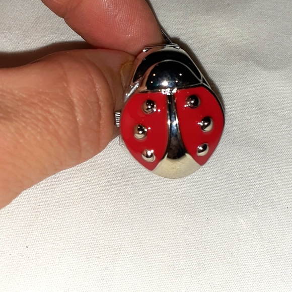 Spring Fling lady bug watch ring - Picture 1 of 5